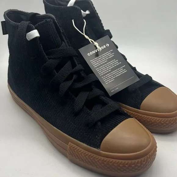 Converse Chuck Taylor All Star Pro Black Corduroy Gum High Top Women 7.5 NWT - Picture 2 of 8